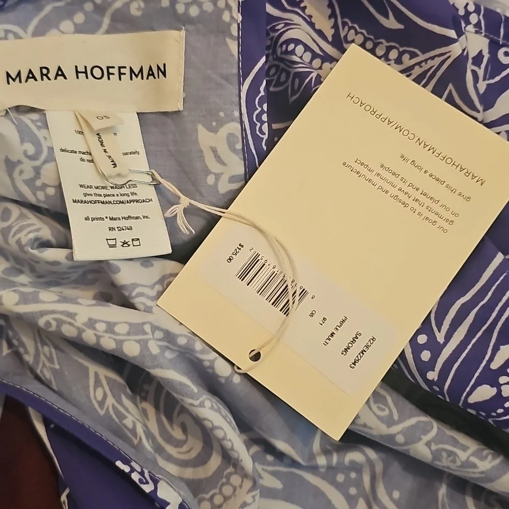 Mara Hoffman Organic Cotton Sarong In Purple Paisley Multi NWT